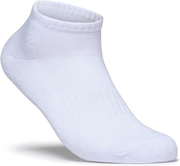 3-Pairs Athletic No Show/Short Socks, Cotton Blend Cushion Mid Calf Socks, Sport Performance Running Socks - Image 4